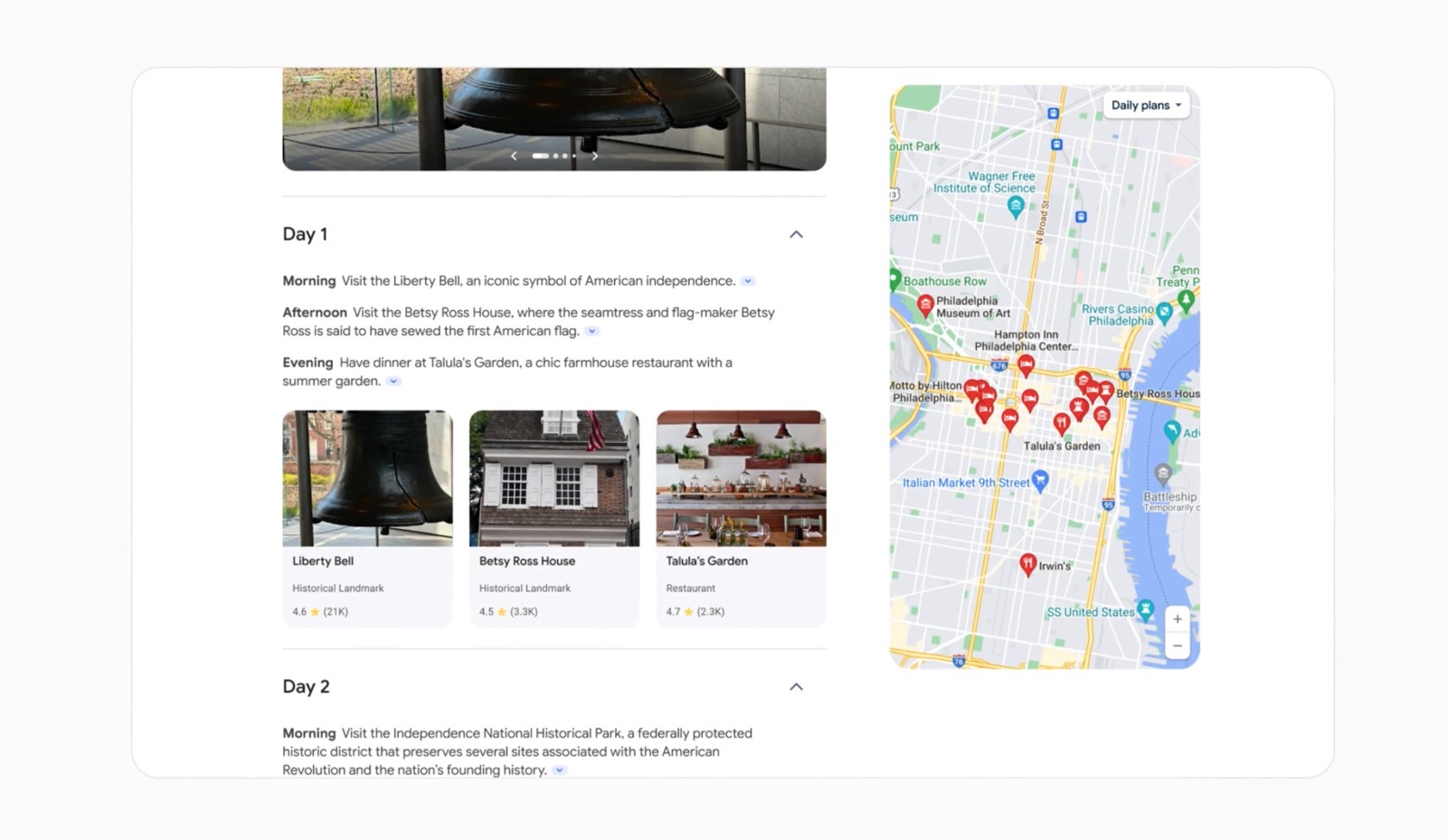 Google Search SGE will help you plan your next vacation.