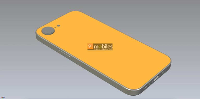 Back side of the iPhone SE 4 in leaked CAD renders.