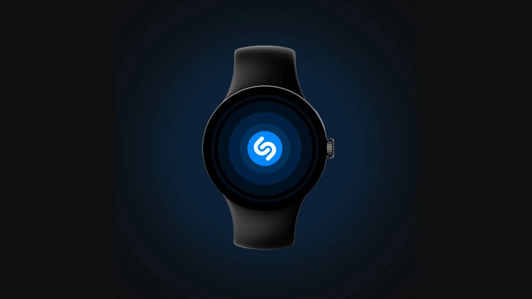 Shazam scanning for a song on WearOS
