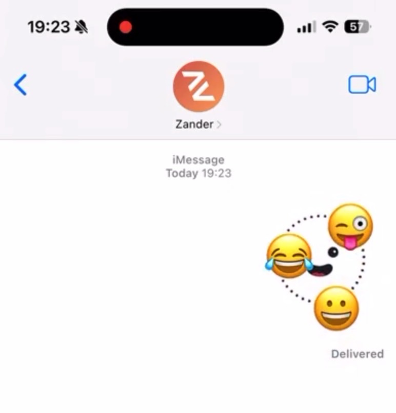 Combining multiple emoji with a sticker in iMessage on the iPhone.