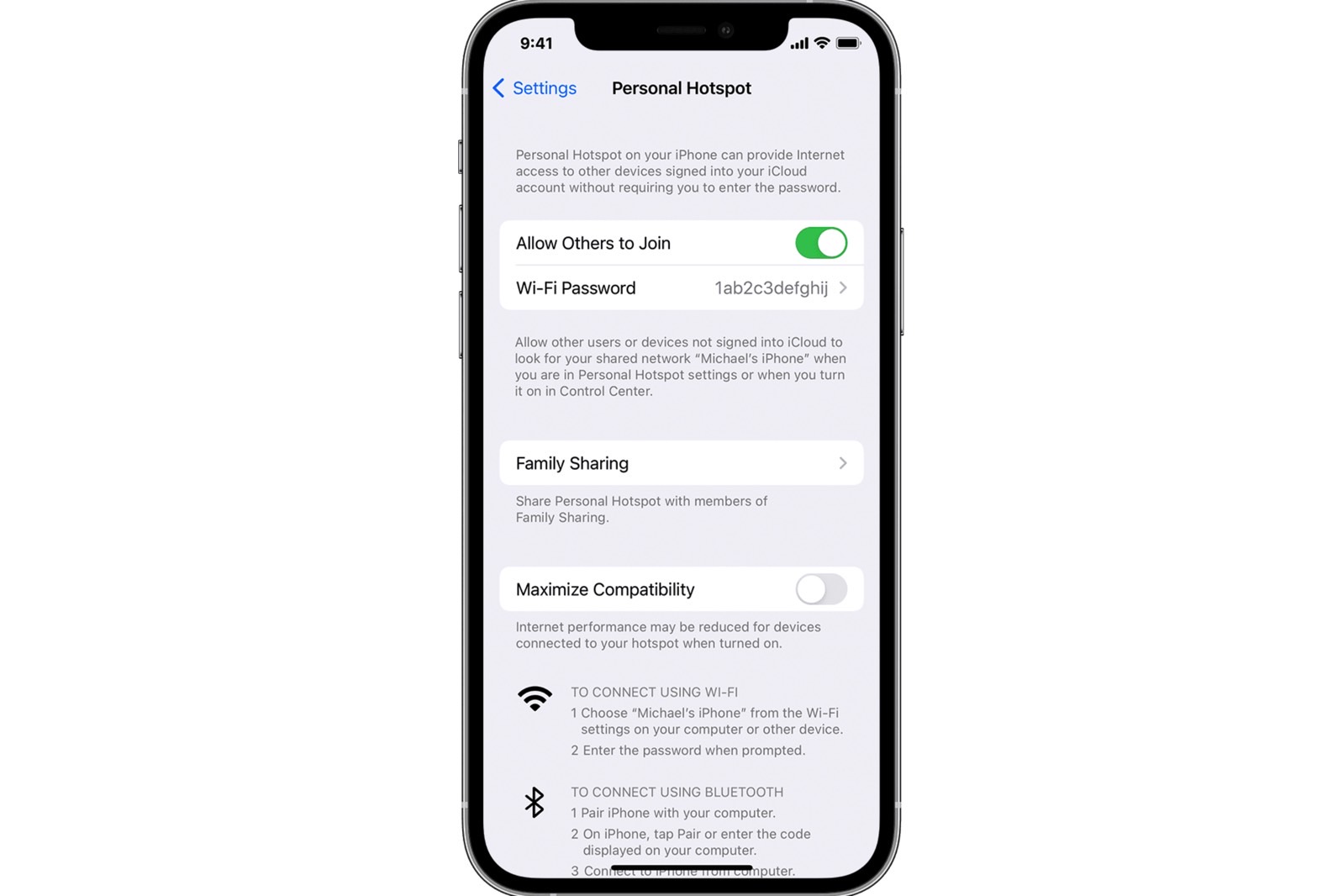 La fonction Personal Hotspot de l'iPhone peut être activée à partir de l'application Paramètres.