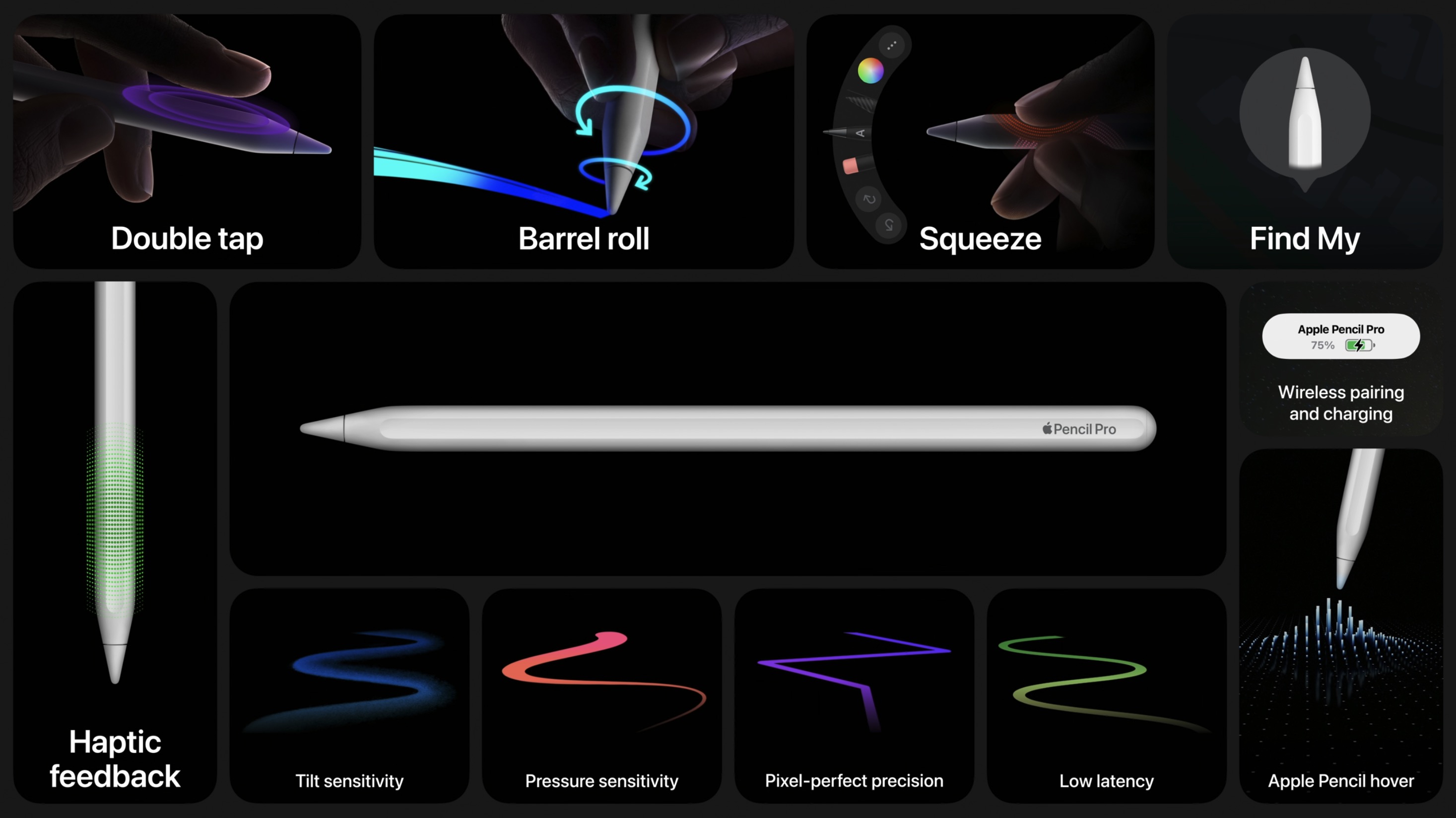 Apple Pencil Pro features.