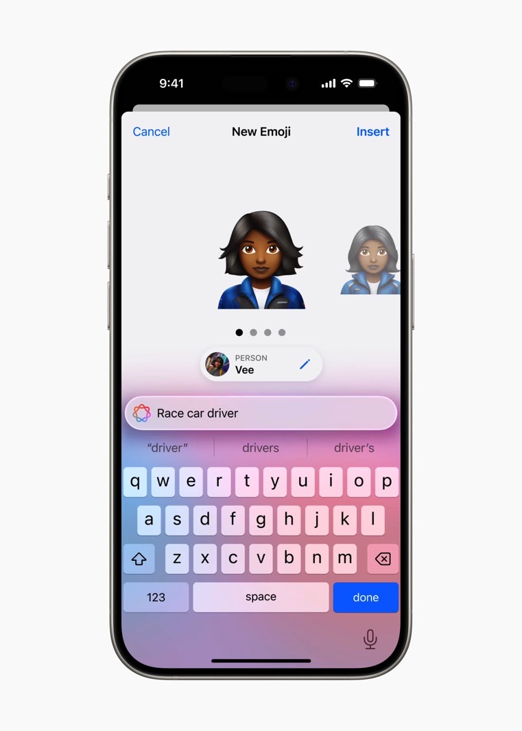 Generating emoji with Apple Intelligence on iPhone.