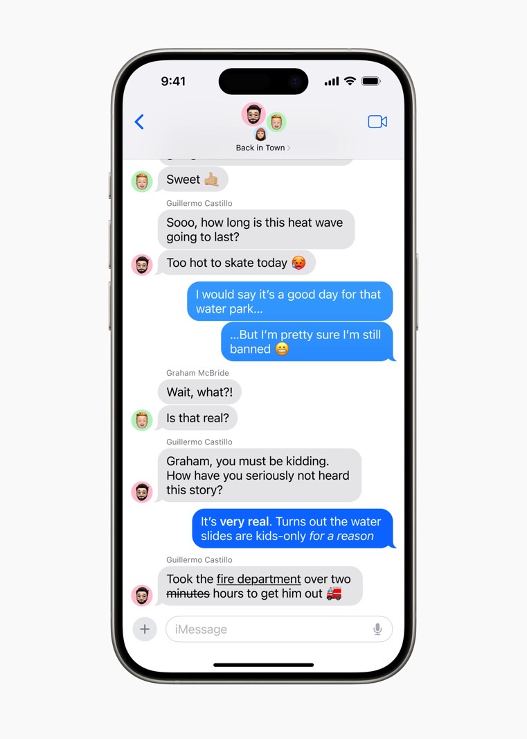 يدعم iOS 18 تنسيق النص في iMessage.