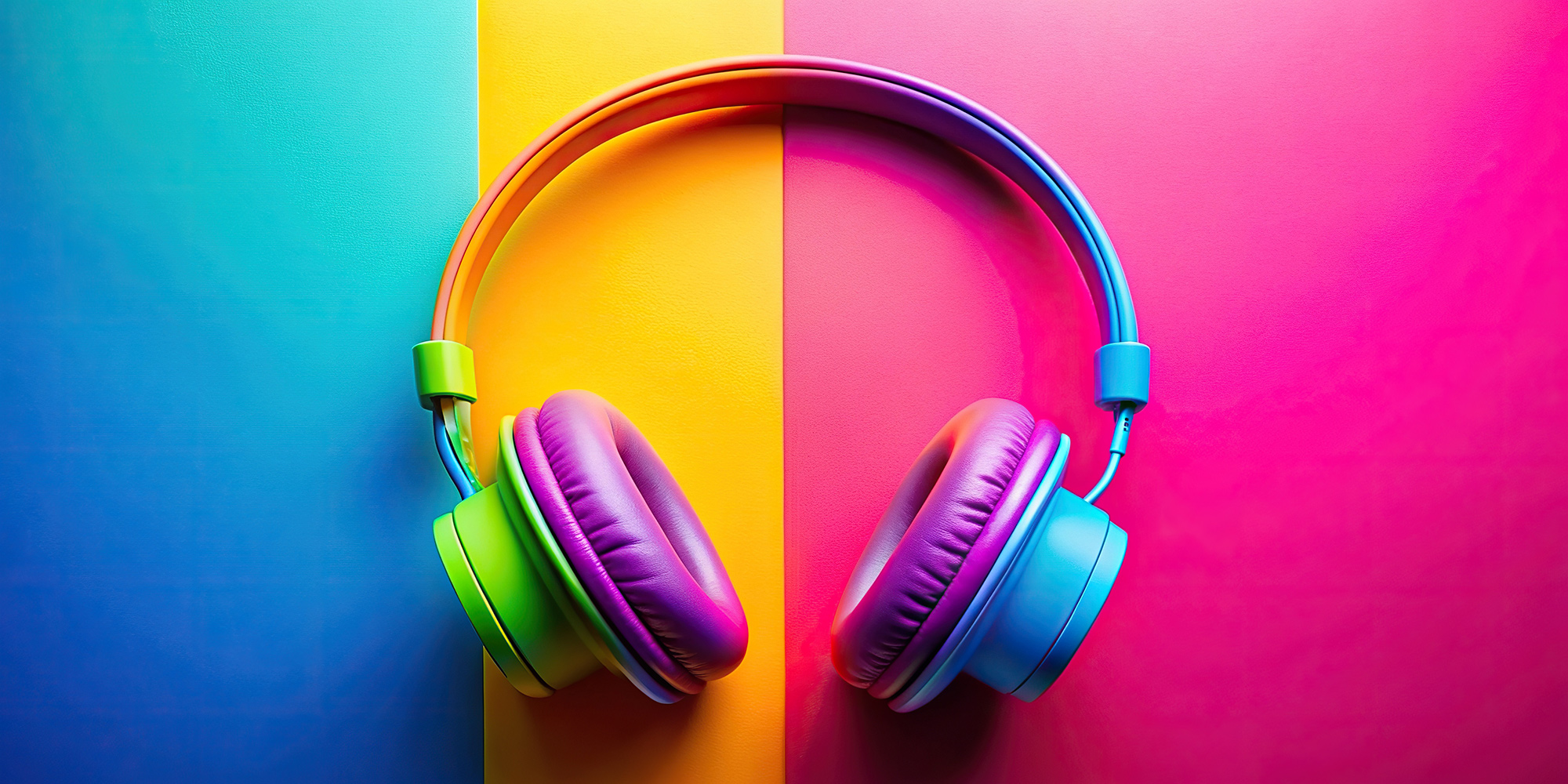 Bluetooth Headphones Colorful Background