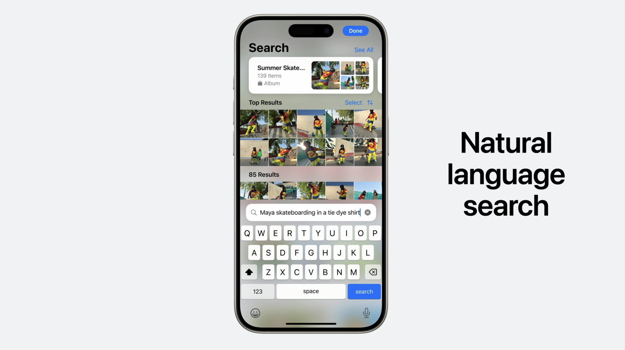 Natural language search coming to the Photos app.