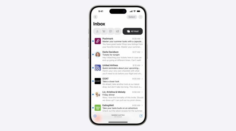 Redesigned Mail app is one of iOS 18's delayed features