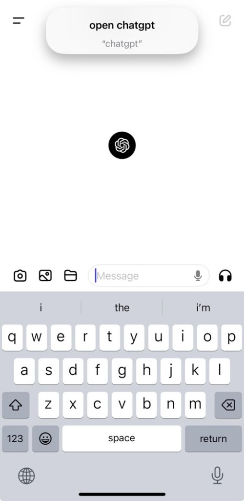 ChatGPT voice shortcut works in iOS 18 Beta 1.