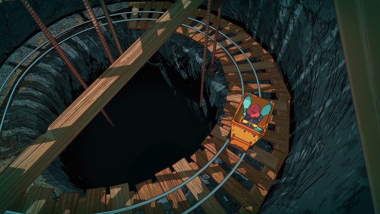 Riding a mine cart in Dungeons of Hinterberg.