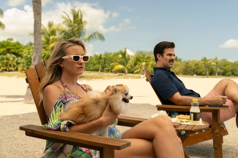 Meredith Hagner and Rob Delaney in Bad Monkey.