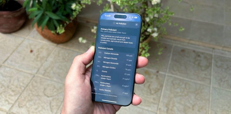 Aplicación meteorológica iOS 18 en iPhone 15 Pro