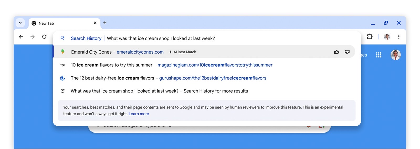 Google Chrome will let you search your browsing history with AI prompts.