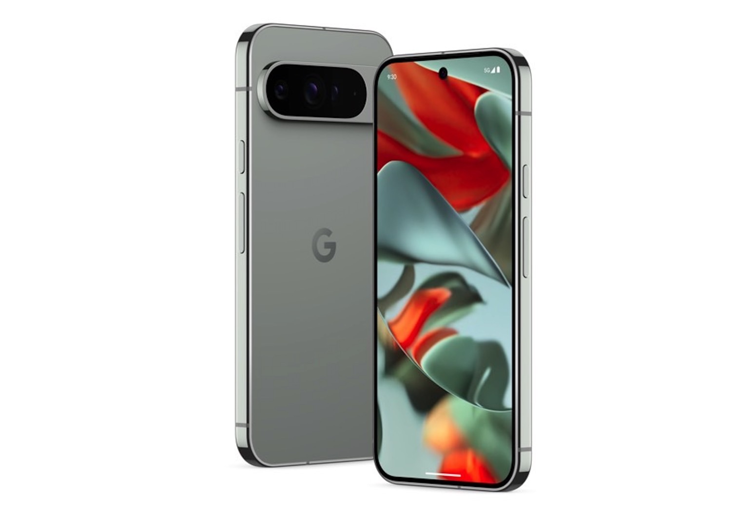 The Pixel 9 Pro XL in Hazel.