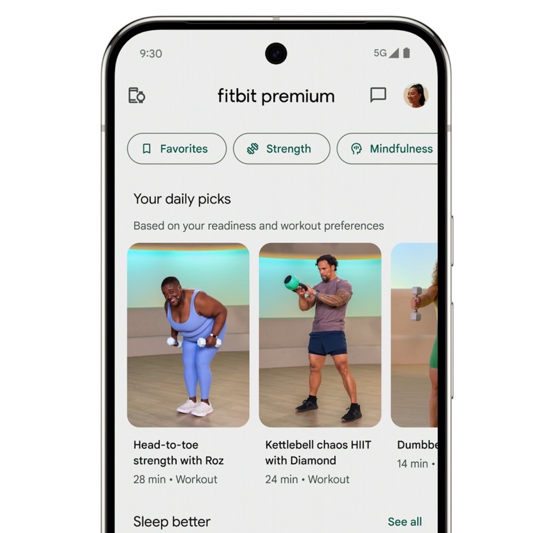 The Fitbit Premium app.