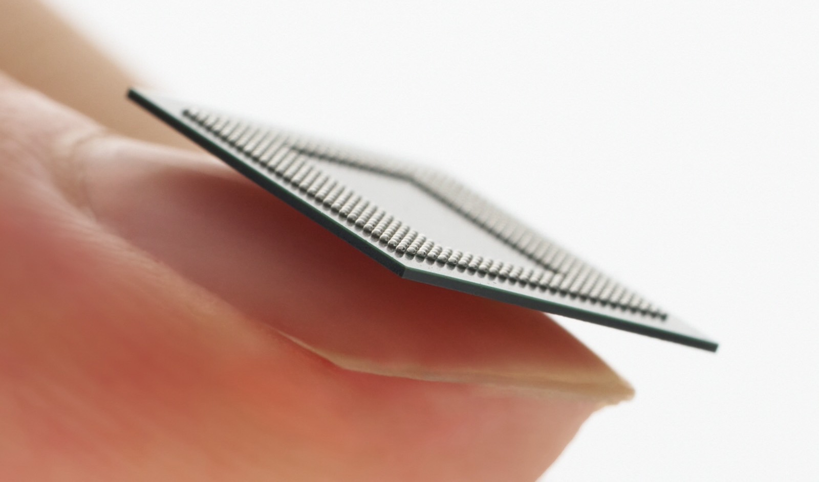 The new RAM chip on top of a fingernail.