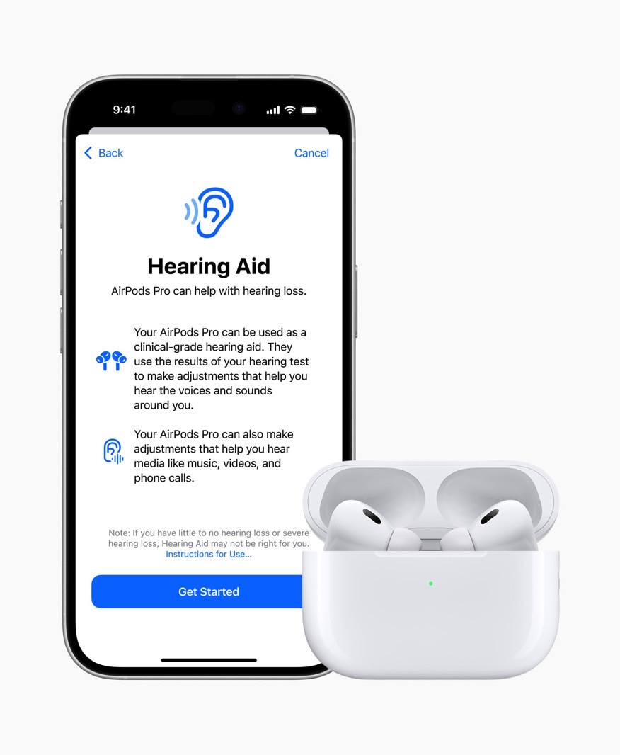 You'll be able to configure the AirPods Pro 2 as hearing aids on the iPhone.