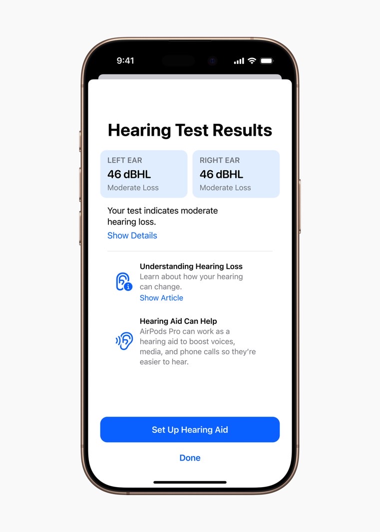 The iPhone will let you take Hearing Tests with the help of the AirPods Pro 2.