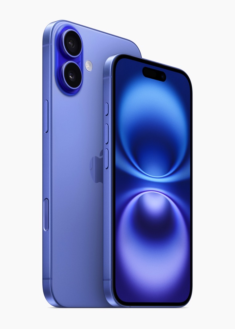 iPhone 16 in Ultramarine.