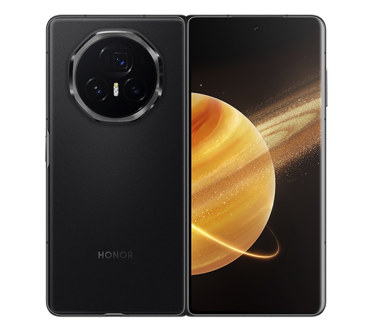 Honor Magic V3: Rear camera module and cover screen.