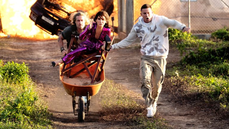 Brad Pitt, Sandra Bullock, and Channing Tatum in The Lost City.