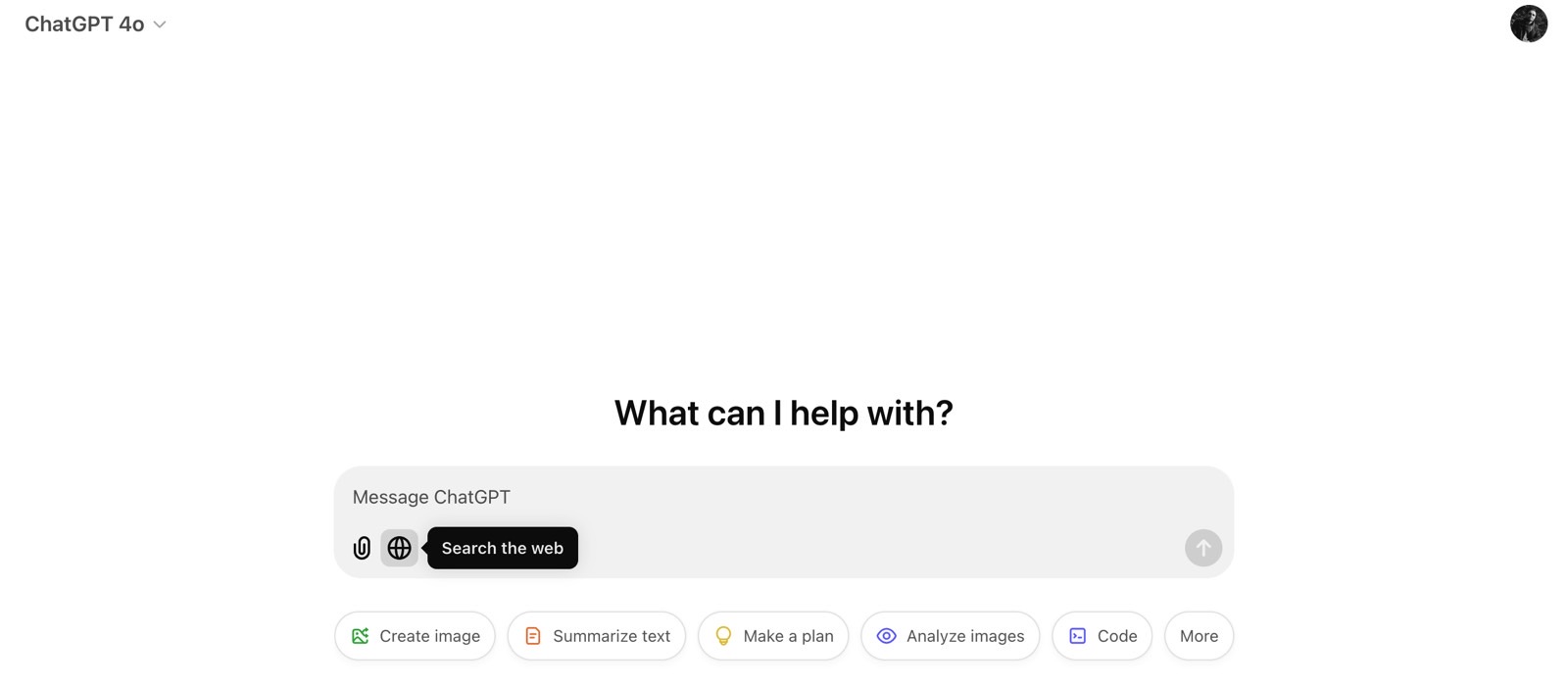 ChatGPT Search is available inside the web app.