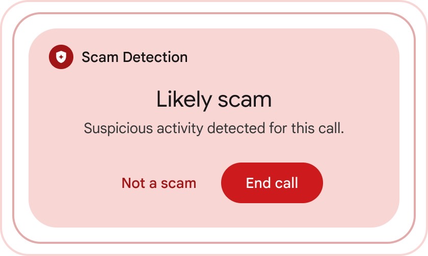 Google's new Scam Detection AI security feature.