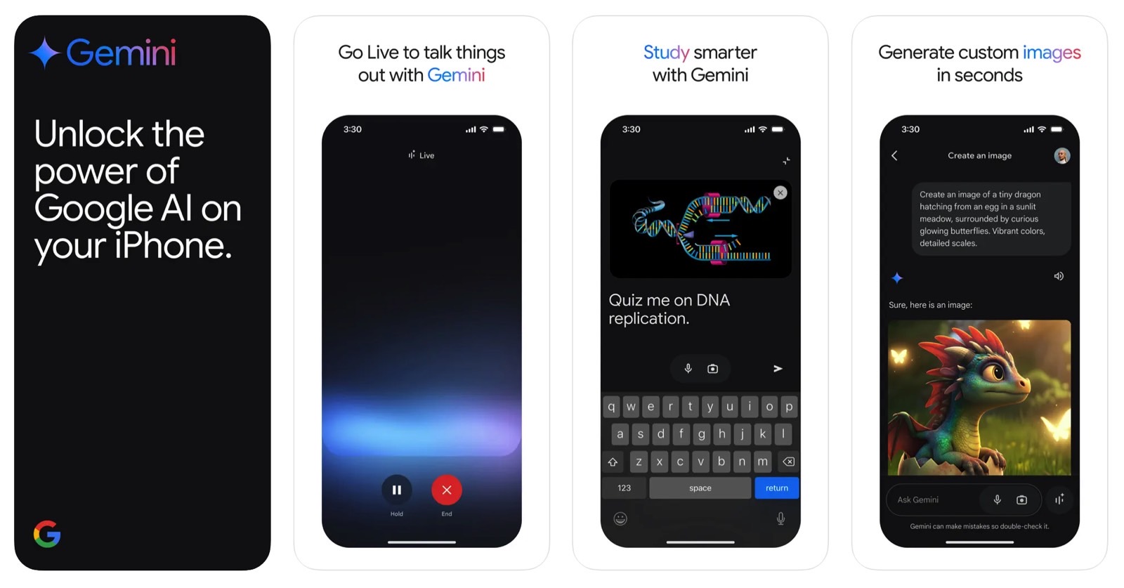 Google Gemini app for iPhone is available in the App Store.