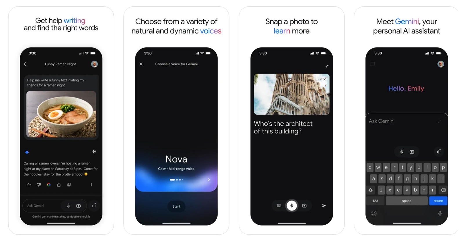 Google Gemini app for iPhone: Features and screenshots.