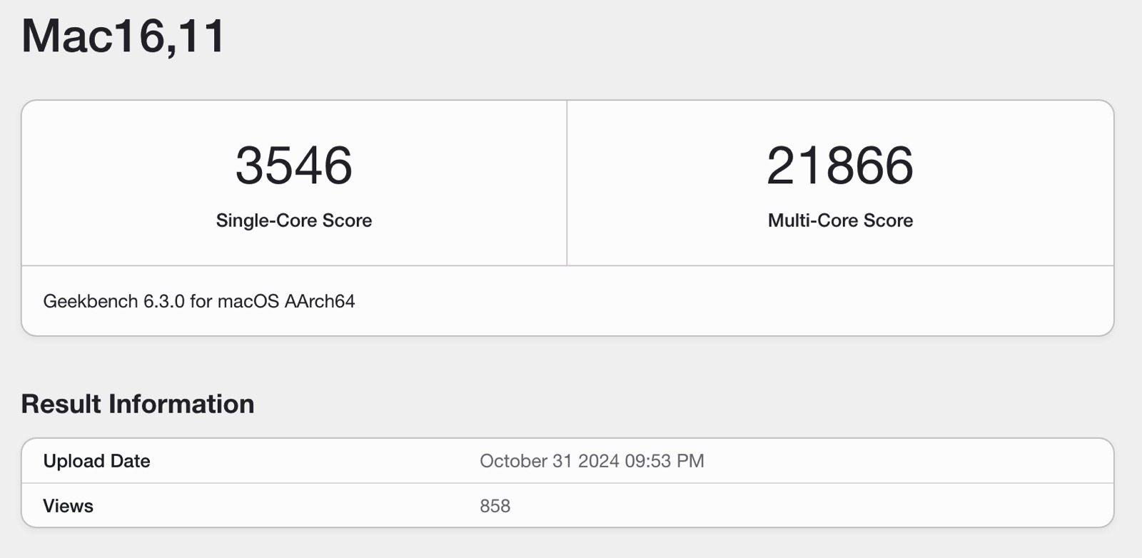 M4 Pro Mac mini Geekbench 6 benchmark scores.