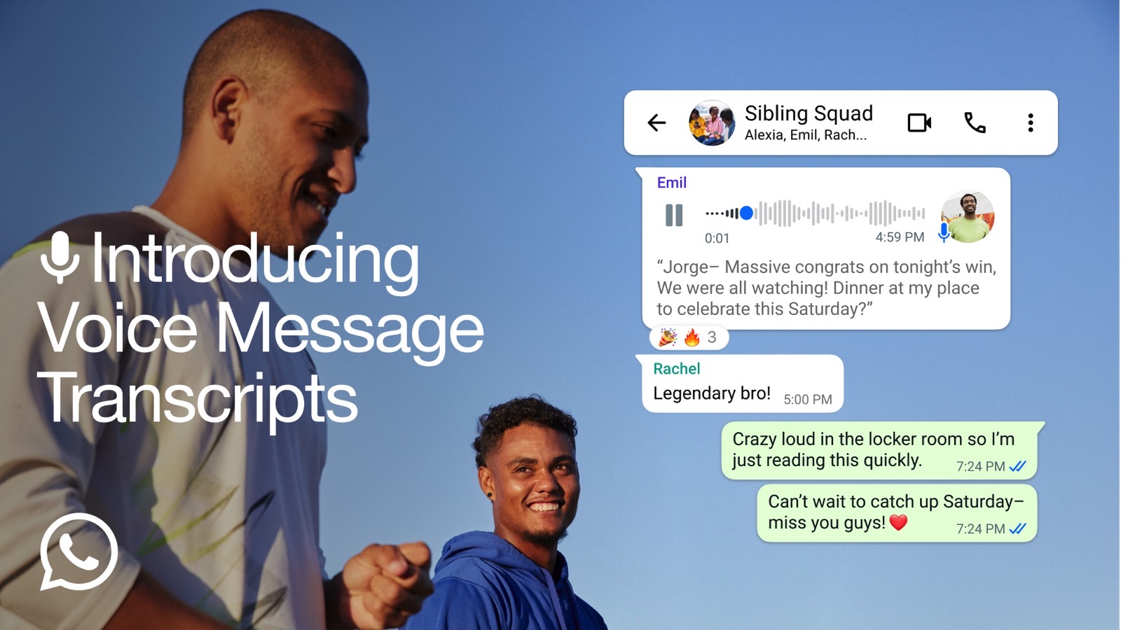 WhatsApp supports voice message transcription on iPhone and Android.