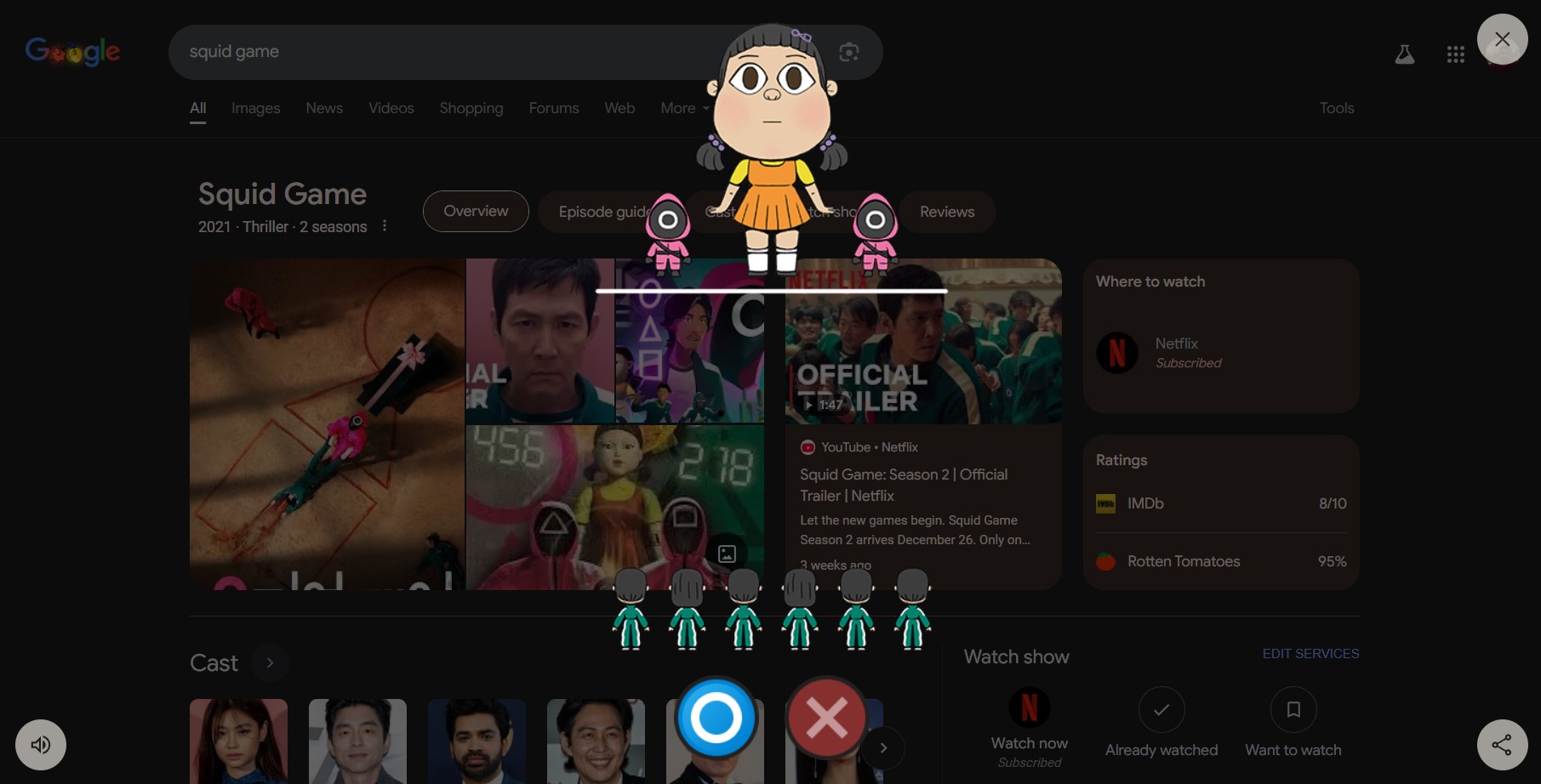 Search ‘Squid Game’ on Google to play Red Light, Green Light in your browser thumbnail