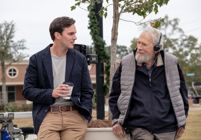 Juror #2 star Nicholas Hoult and director Clint Eastwood