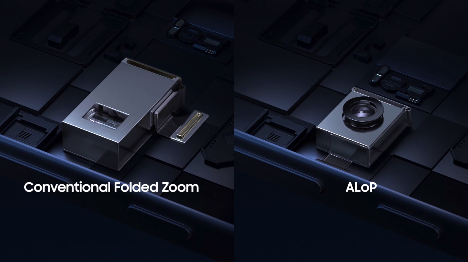 Periscope zoom camera (left) vs. ALoP zoom camera (right).