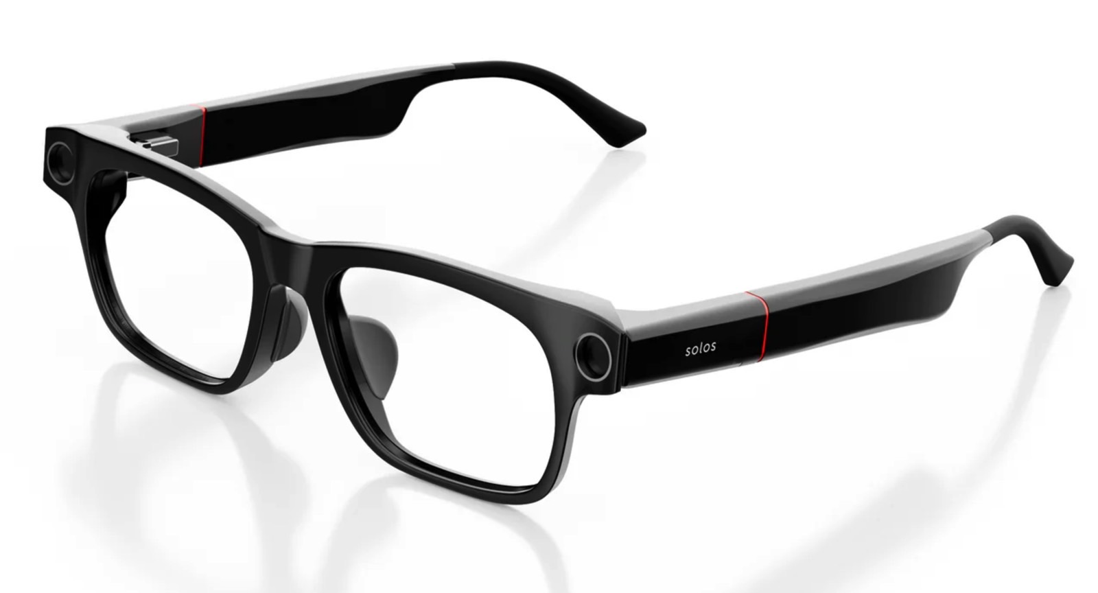 Solos AirGo Vision ChatGPT smart glasses: Front look.