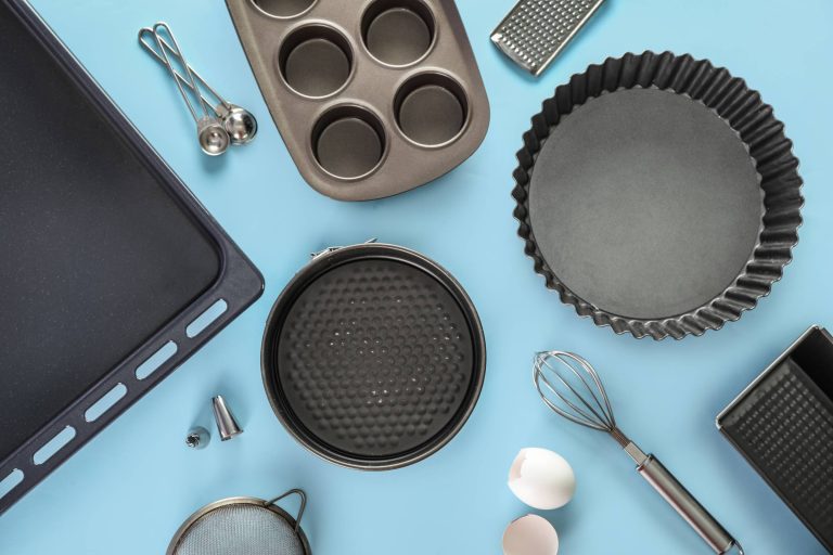 nonstick cookware and bakeware on a table