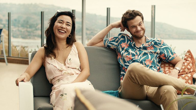 Maya Erskine and Jack Quaid in Plus One.