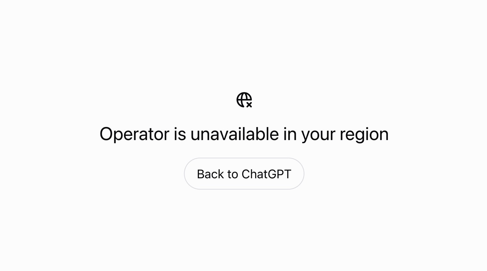 OpenAI's ChatGPT Operator model isn't available in the EU.