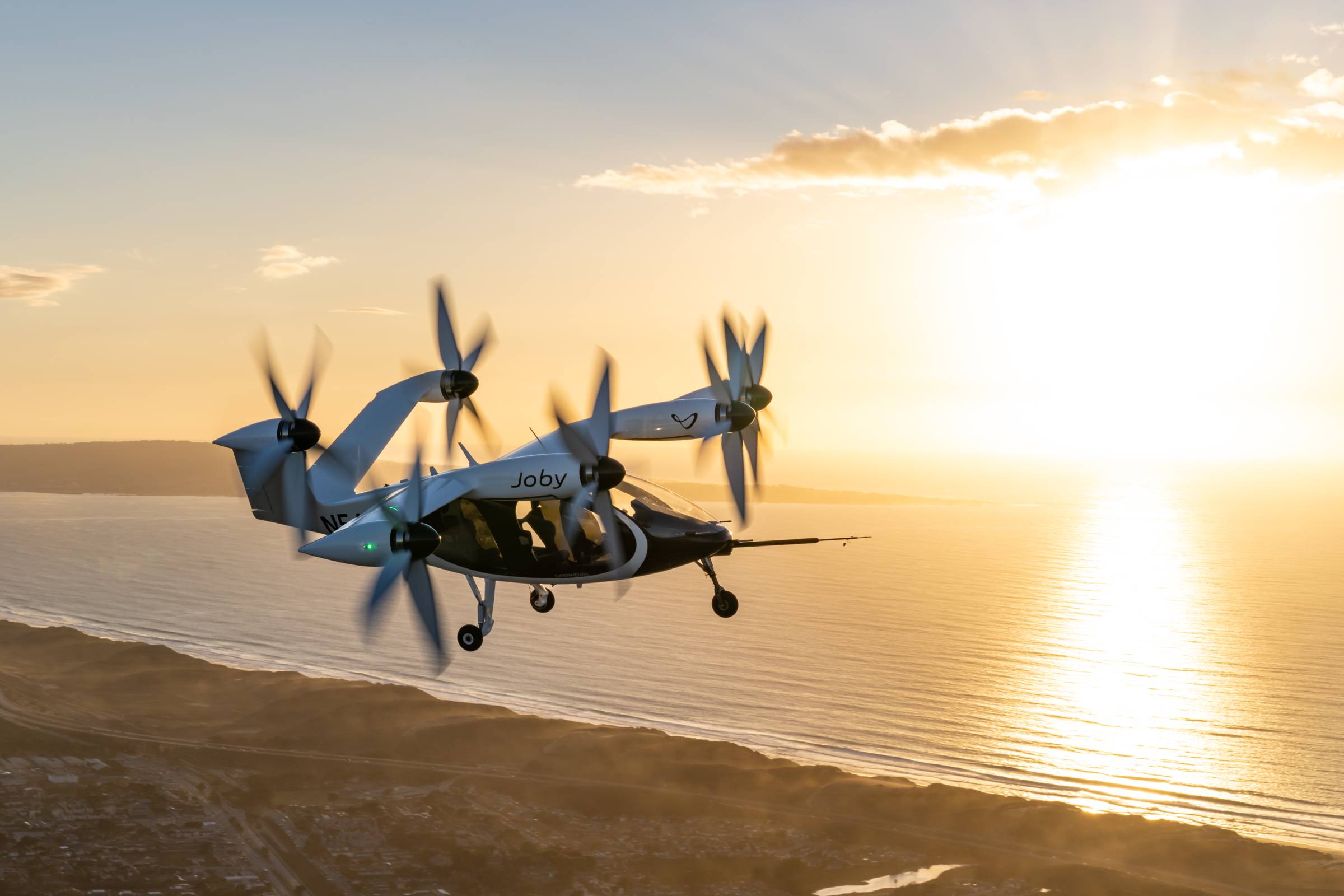 flying taxi in mid-air