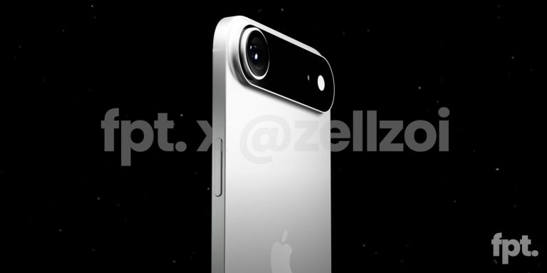 A close-up of the iPhone 17 Air's camera bar.