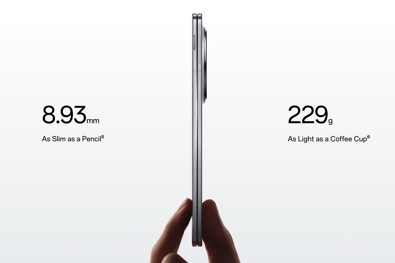 Oppo Find N5 is thin and light.