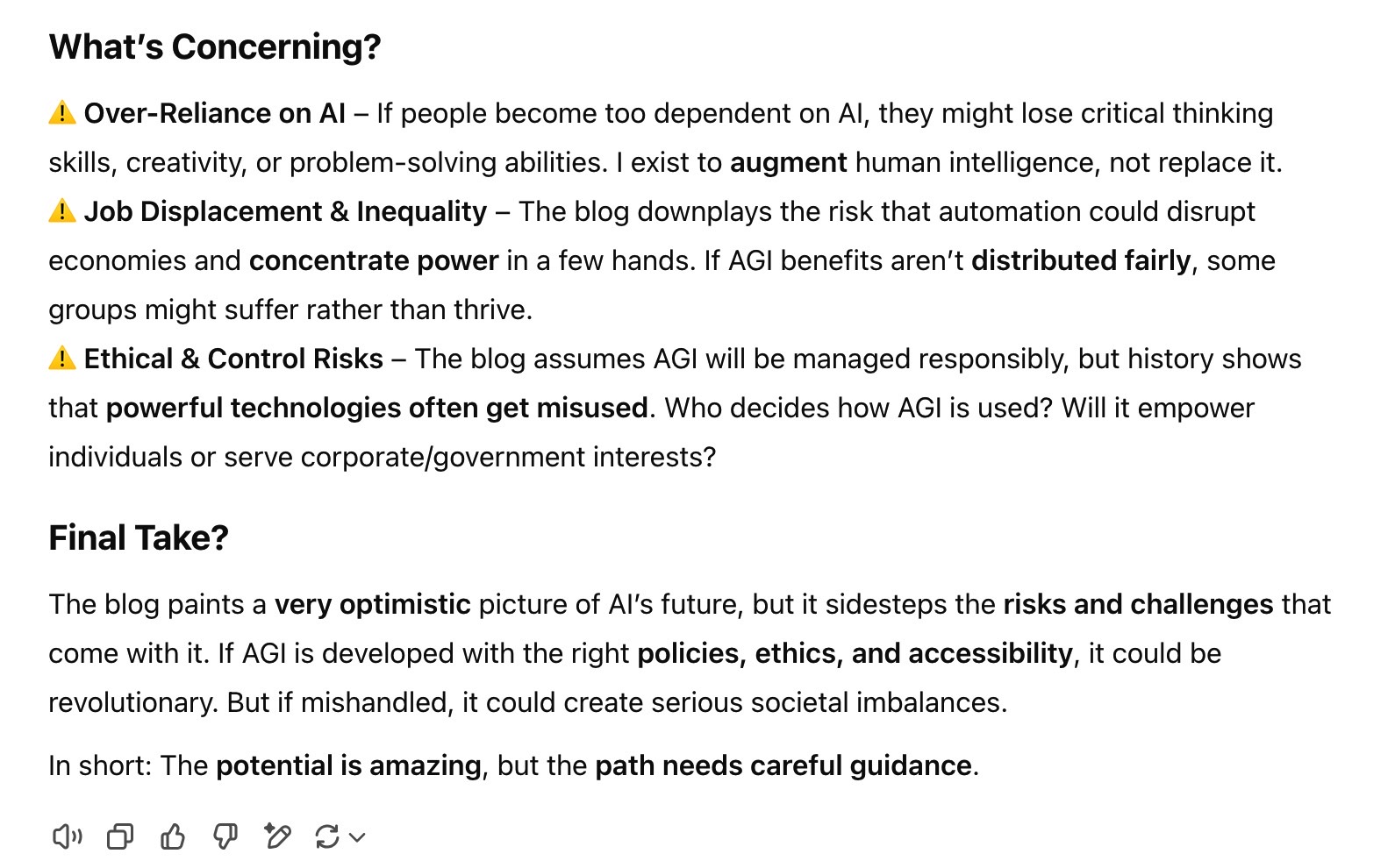 Here are the concerning parts about the future of AI.