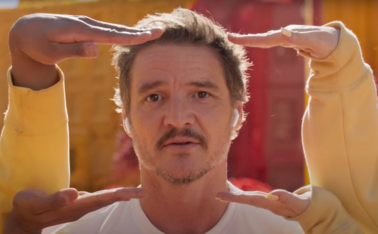 Pedro Pascal in Spike Jonze's AirPods 4 with Active Noise Cancellation ad.