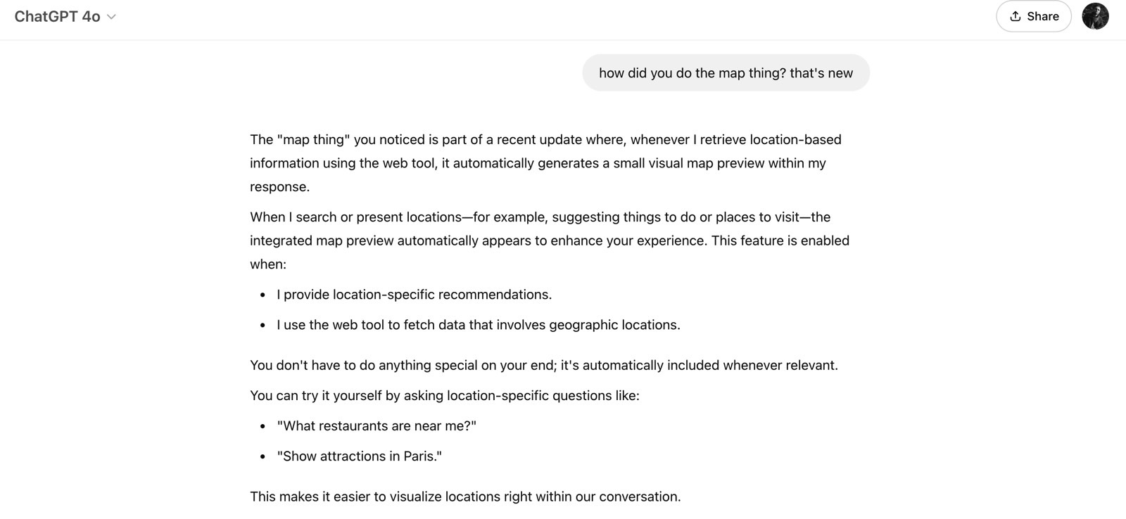 ChatGPT explaining the new map snippet.