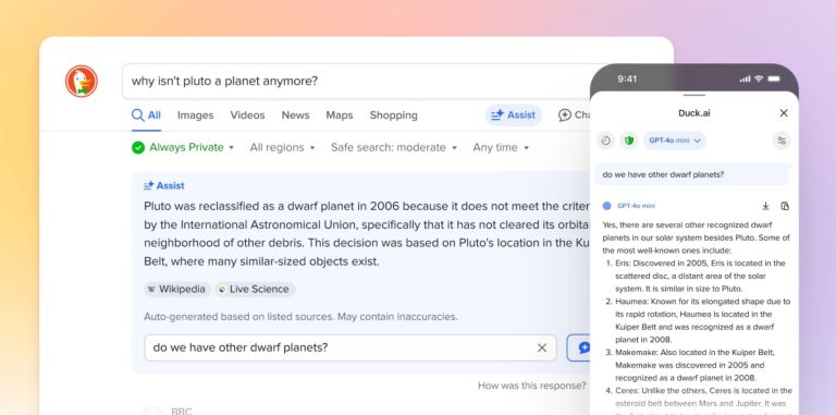 DuckDuckGO AI chatbot search