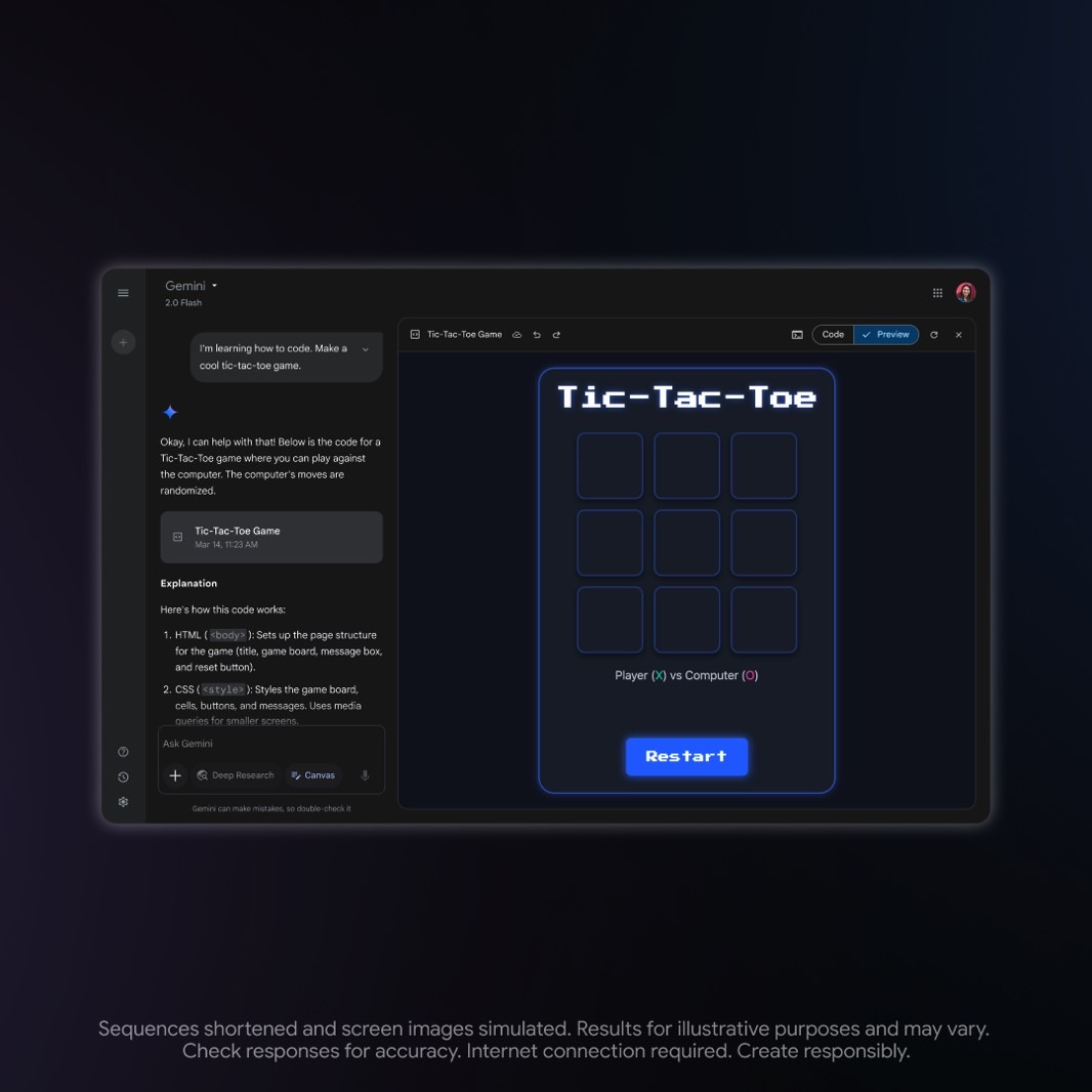 Using Canvas to preview code.
