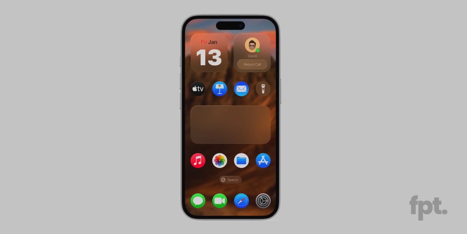 FTP render showing an iOS 19 design based on visionOS.