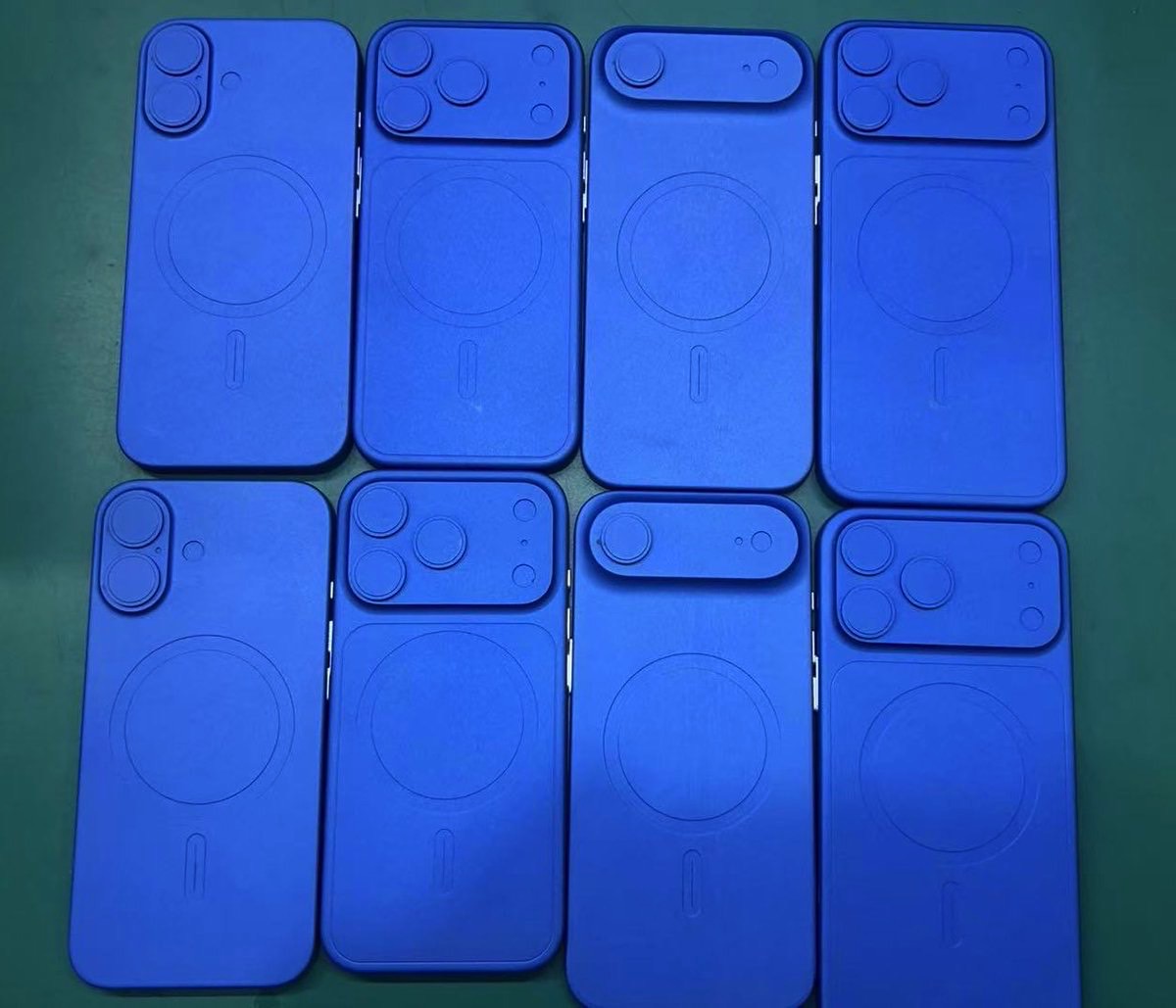iPhone 17, 17 Pro, 17 Air, and 17 Pro Max dummy units.
