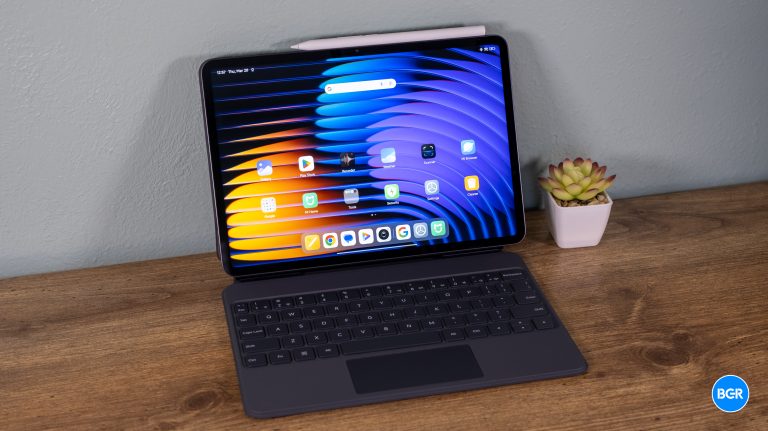 Xiaomi Pad 7 Pro tablet attached to a keyboard