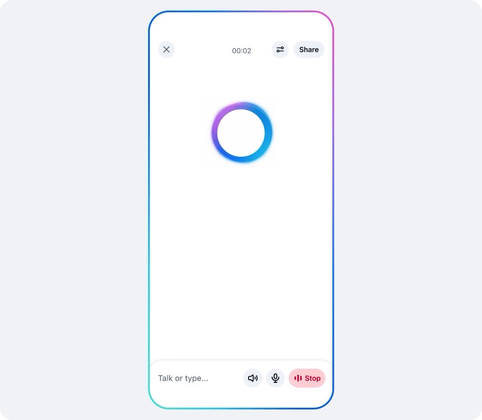 Meta AI app: The full-duplex voice feature.