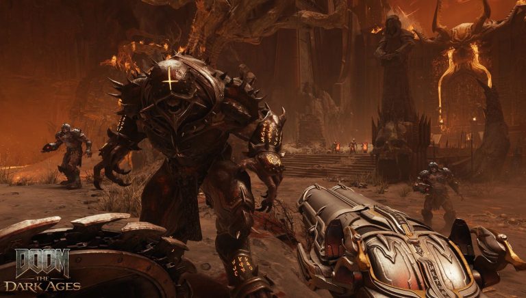 Wielding the Super Shotgun in Doom: The Dark Ages.